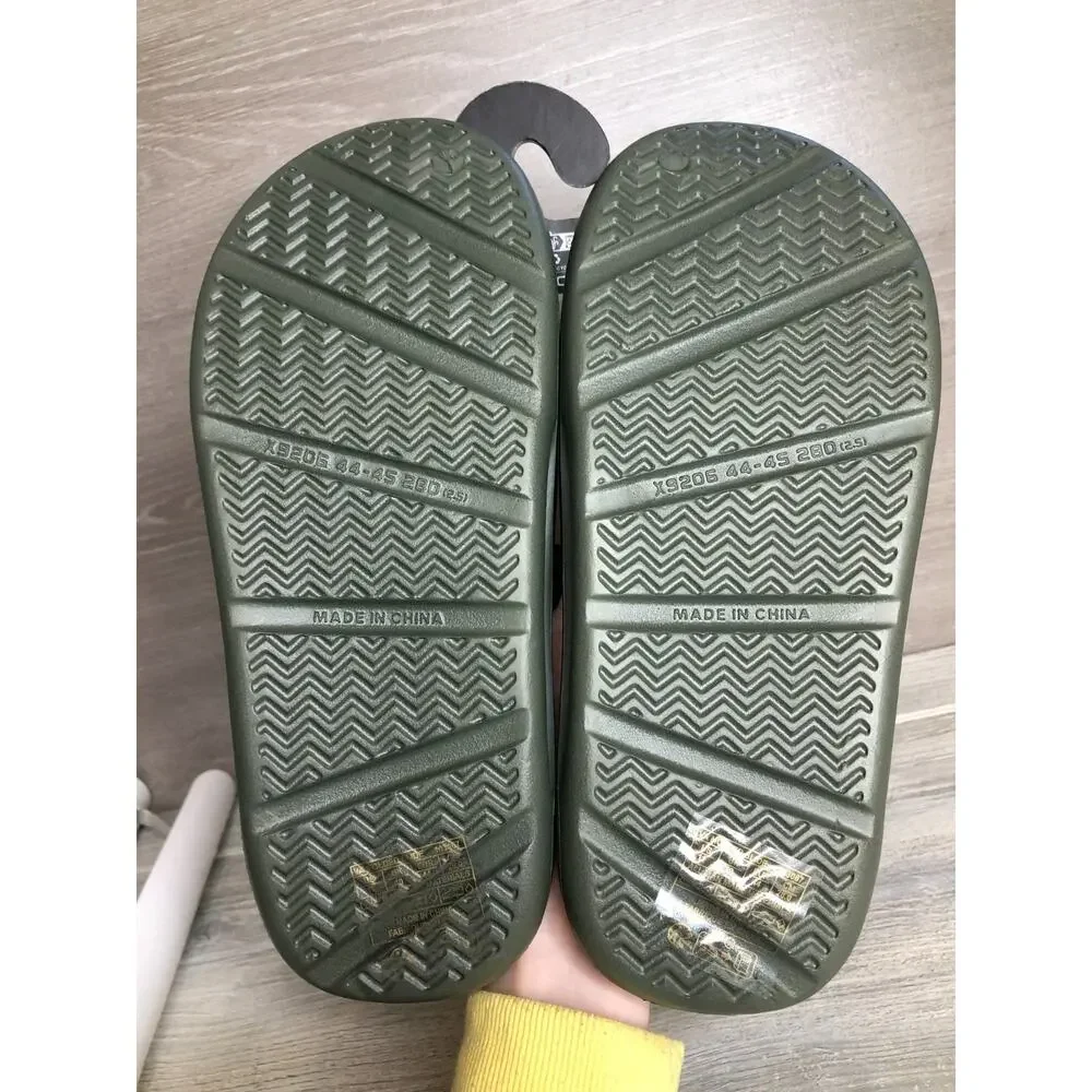 New RVCA Designer Mens Beach Pool Cush Molded Slides Flip Flops Size 11 Green